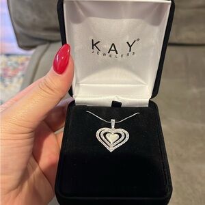 Kay Jewelers Silver Double Heart Necklace